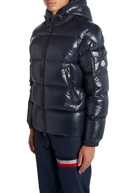 Shop Moncler Ecrins Hooded Down Puffer Jacket In Navy