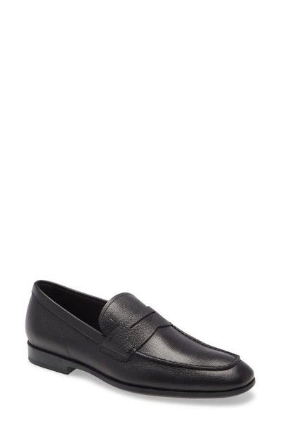 Shop Tod's Mocassino Penny Loafer In Black/ Black