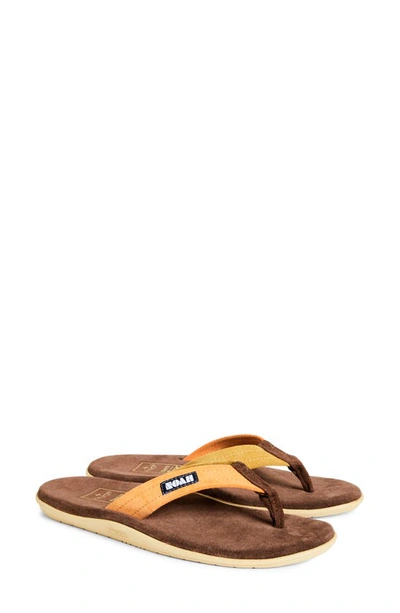 Shop Noah X Island Slipper Flip Flop In Brown/orange/gold