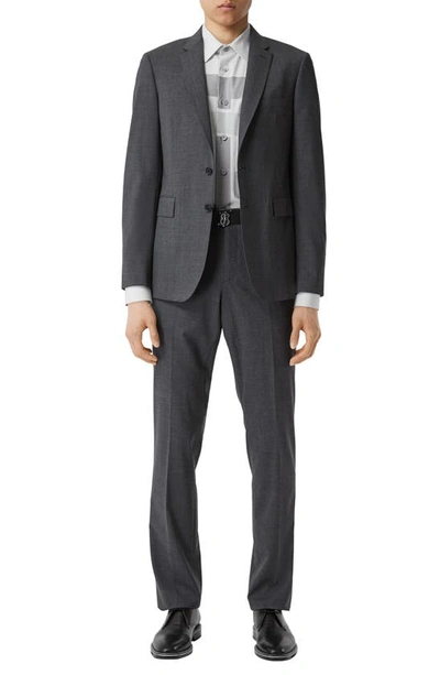 Shop Burberry Travel Slim Fit Stretch Wool Suit In Cloud Grey Melange