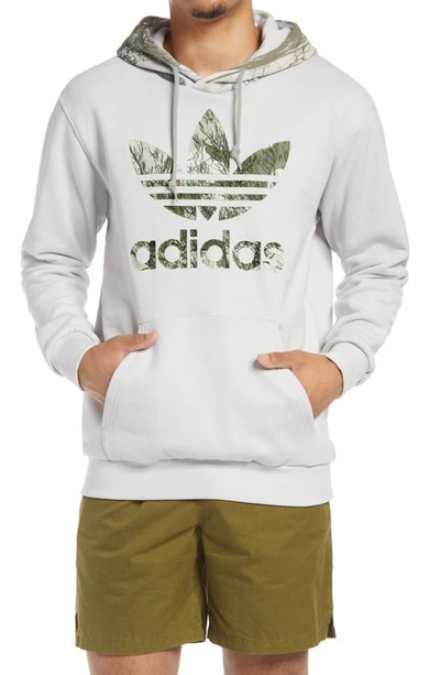 Shop Adidas Originals Camo Hoodie In Grey One