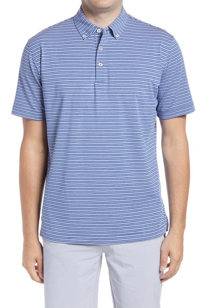 Shop Peter Millar Georgetown Stripe Button-down Performance Polo In Navy
