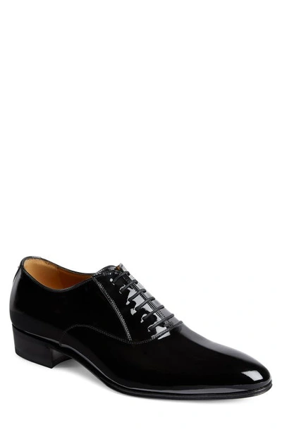 Shop Gucci Worsh Plain Toe Oxford In Black