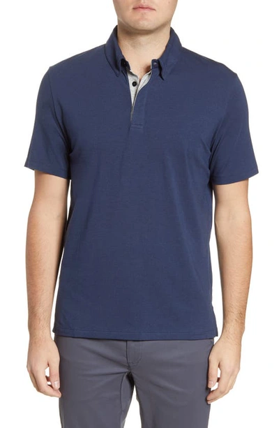 Shop Tommy John Comfort Button-down Polo In Dress Blues