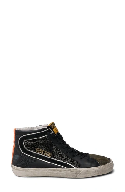 Shop Golden Goose Slide High Top Sneaker In Black/ Drill Green/ Orange