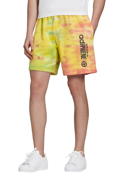 Shop Adidas Originals Adiprene Print Tie Dye Shorts In Multicolor