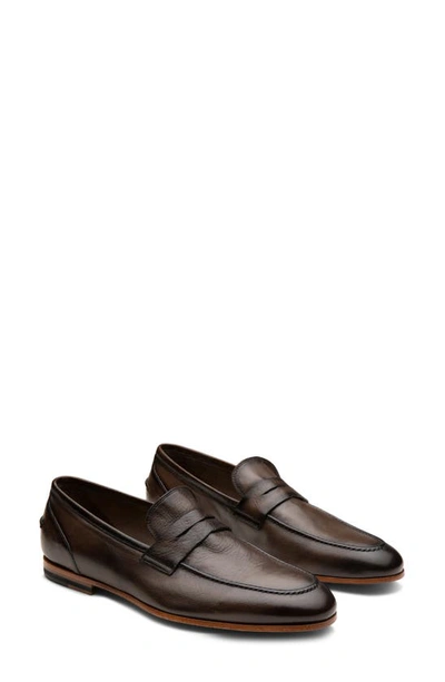 Shop Gordon Rush Coleman Apron Toe Penny Loafer In Chocolate