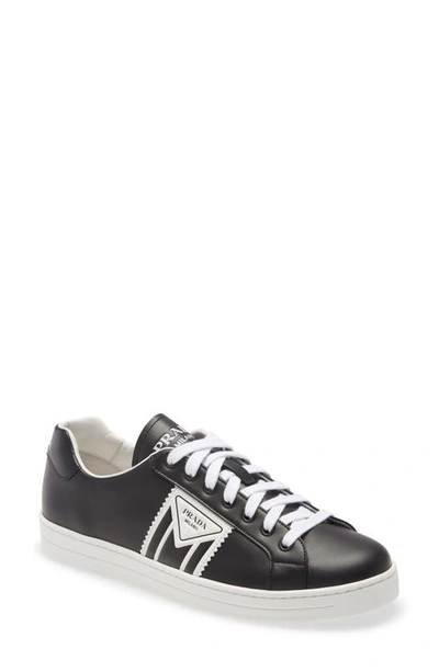 Shop Prada New Avenue Low Top Sneaker In Black/ White