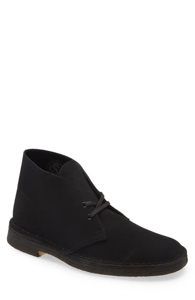 Shop Clarksr 'desert' Boot In Blk Suede