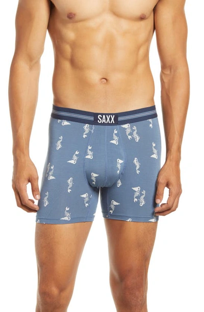 Shop Saxx Vibe Slim Fit Boxer Briefs In Blue Tiny Mermaid