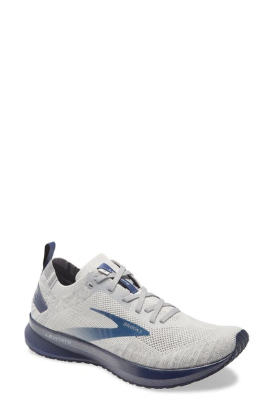 Shop Brooks Levitate 4 Running Shoe In Grey/ Oyster/ Blue