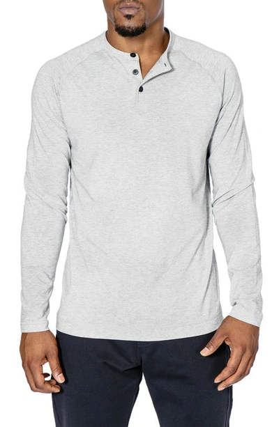 Shop Public Rec Go-to Long Sleeve Performance Henley T-shirt In Heather Silver Spoon
