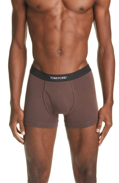 Shop Tom Ford Cotton Stretch Jersey Boxer Briefs In Nude