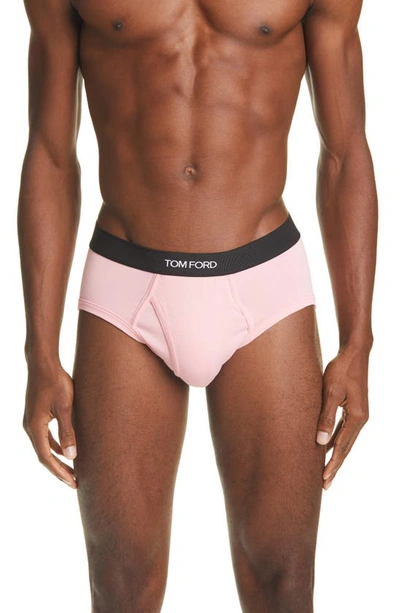 Shop Tom Ford Cotton Stretch Jersey Briefs In Pale Pink