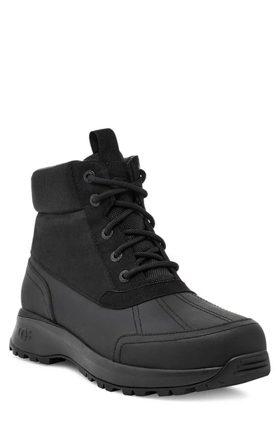 Shop Ugg Emmett Waterproof Snow Boot In Black Leather
