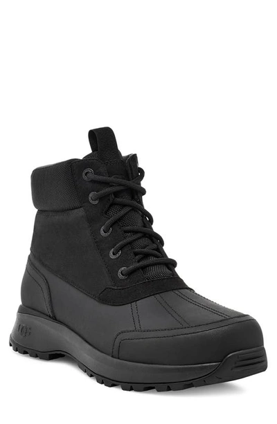 Ugg Emmett Waterproof Snow Boot In Black Leather