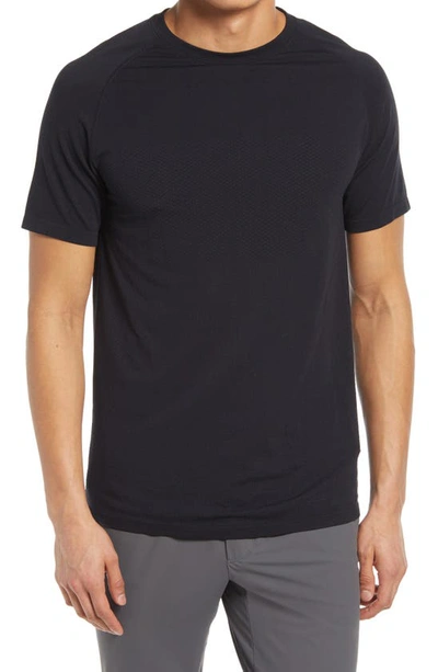 Zella Seamless Performance T-shirt In Black Oxide Melange