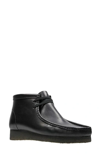 Shop Clarksr Wallabee Chukka Boot In Black Leather