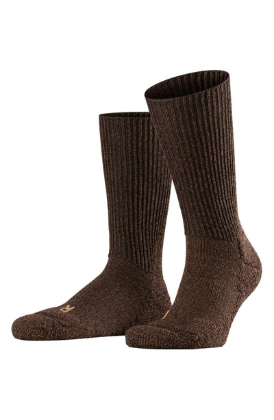 Shop Falke Walkie Ergo Crew Socks In Dark Brown