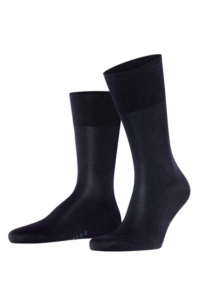 Shop Falke Tiago Cotton Dress Socks In Dark Navy
