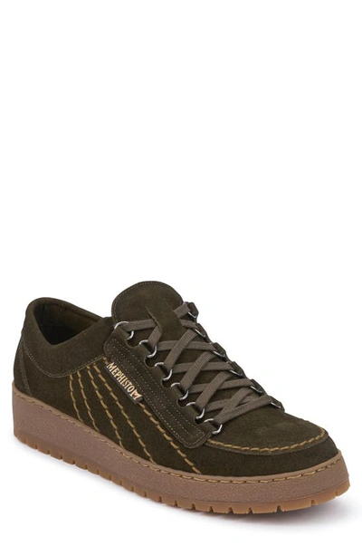 Shop Mephisto Rainbow Sneaker In Moss Suede