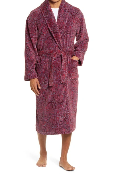 Shop Majestic Past And Present Plush Robe In Cabernet