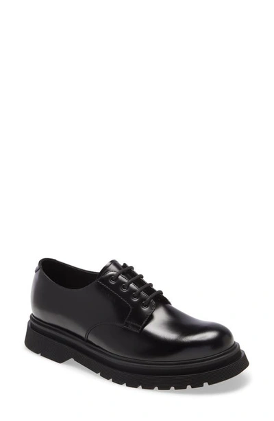 Shop Prada Lug Sole Derby In Black