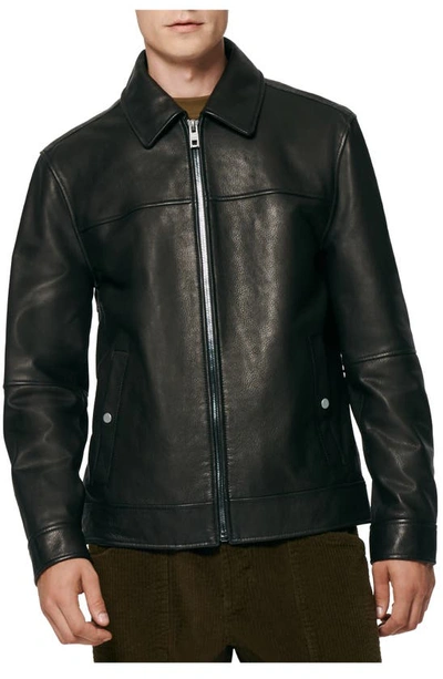 Shop Andrew Marc Rockaway Leather Jacket In Black