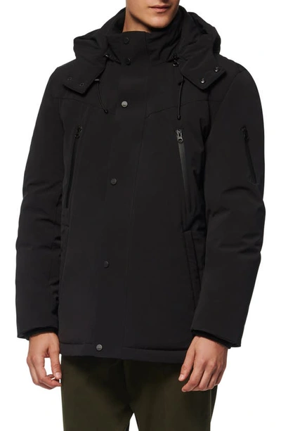 Shop Andrew Marc Torbeck Water Resistant Hooded Down Jacket In Black
