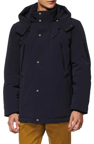 Shop Andrew Marc Torbeck Water Resistant Hooded Down Jacket In Midnight