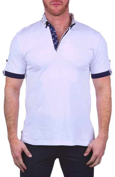 Shop Maceoo Mozartsolidskull White Button-down Polo