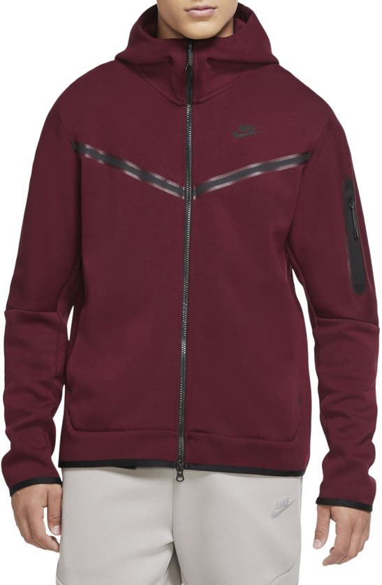 Nike Sportswear Tech Fleece Men's Full-zip Hoodie In Dark Beetroot/ Black |  ModeSens