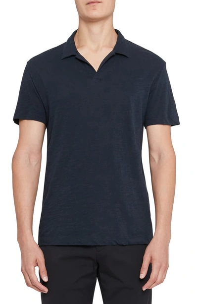 Shop Theory Willem Cosmos Cotton Short Sleeve Polo In Eclipse