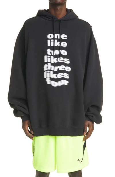 Shop Balenciaga Graphic Hoodie In Black