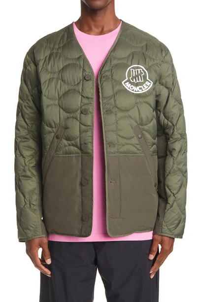 Shop Moncler Genius X Undefeated 2 Moncler 1952 Iskar Mixed Media Down Jacket In Olive