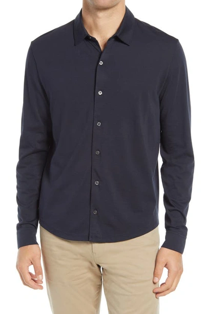 Shop Vince Pima Cotton Button Up Shirt In Coastal