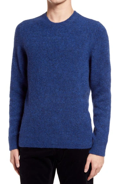 Shop Apc Diego Crewneck Wool Blend Sweater In Iah Bleu Fonce