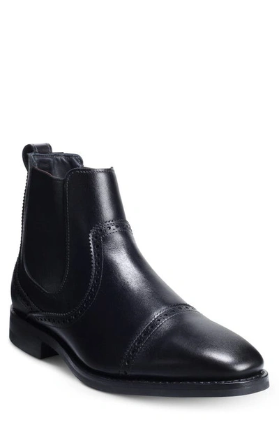 Shop Allen Edmonds Lombard Cap Toe Chelsea Boot In Black Leather