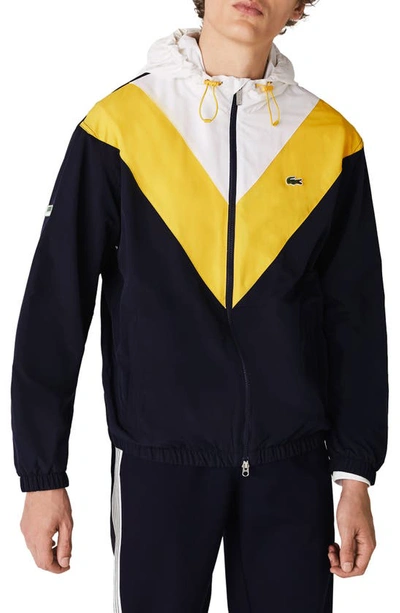 Shop Lacoste Chevron Jacket In Wasp Yellow