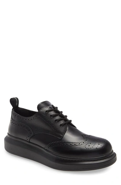 Shop Alexander Mcqueen Hybrid Brogue Oxford In Black/ Black