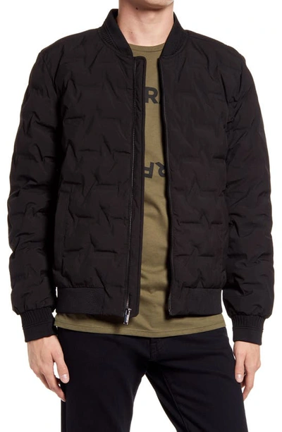 Shop Karl Lagerfeld Heat Sealed Quilted Bomber Jacket In Black