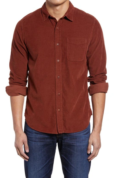 Shop Ag Colton Corduroy Button-up Shirt In Fired Copper