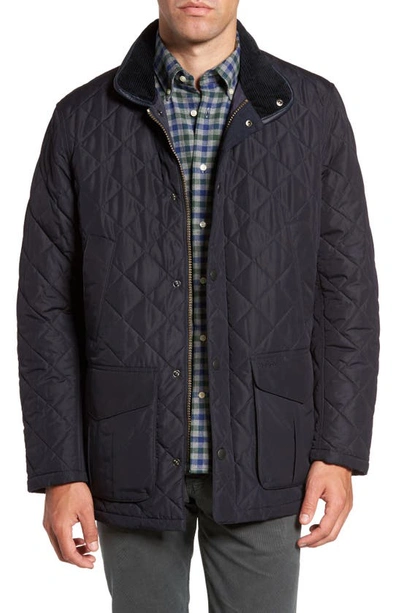 Shop Barbour Devon Quilted Water-resistant Jacket In Navy