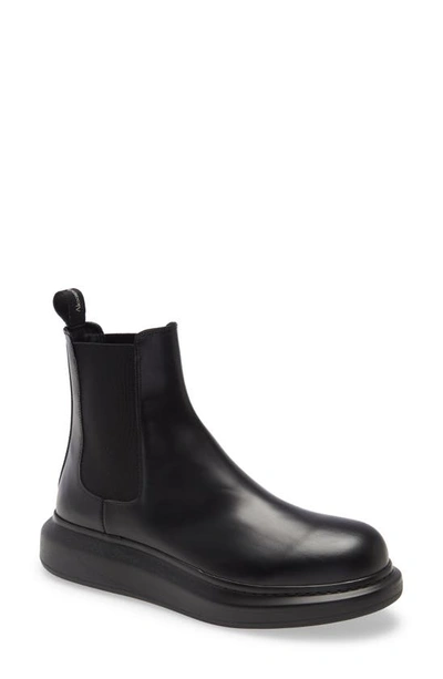 Shop Alexander Mcqueen Platform Chelsea Boot In Black/ Black
