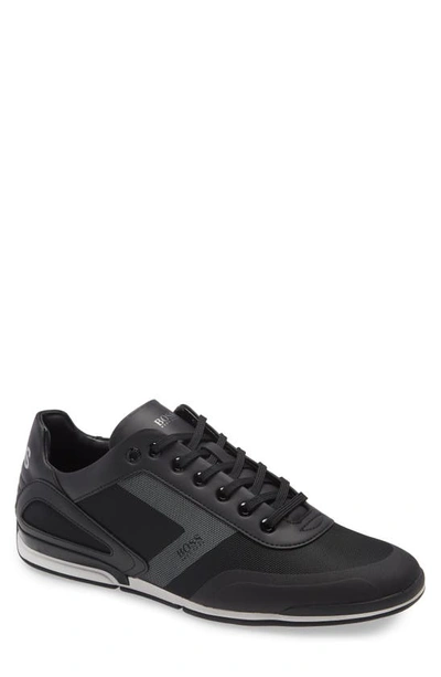 Shop Hugo Boss Saturn Low Top Sneaker In Black/ Grey