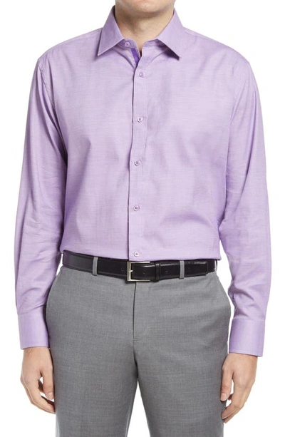 Shop English Laundry Trim Fit Solid Dress Shirt In Lavender