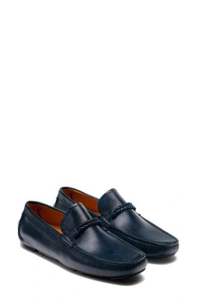 Shop Magnanni Quesada Driving Loafer In Navy Leather