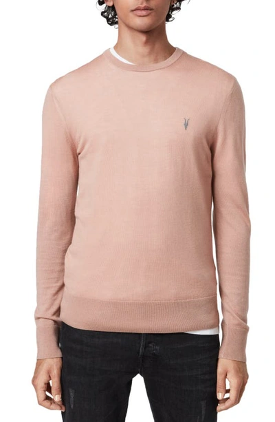 Shop Allsaints Mode Slim Fit Merino Wool Sweater In Blossom Pink Marl