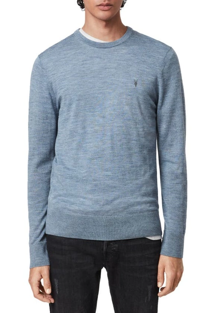 Shop Allsaints Mode Slim Fit Merino Wool Sweater In Ceramic Blue Marl