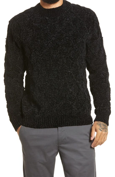 Shop Scotch & Soda Regular Fit Chenille Pullover Sweater In Black